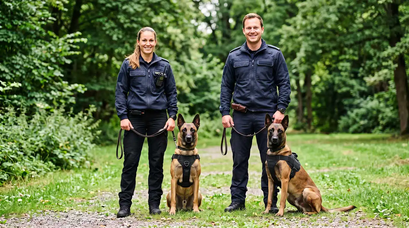 Diensthundeführer mit Diensthunden Malinois